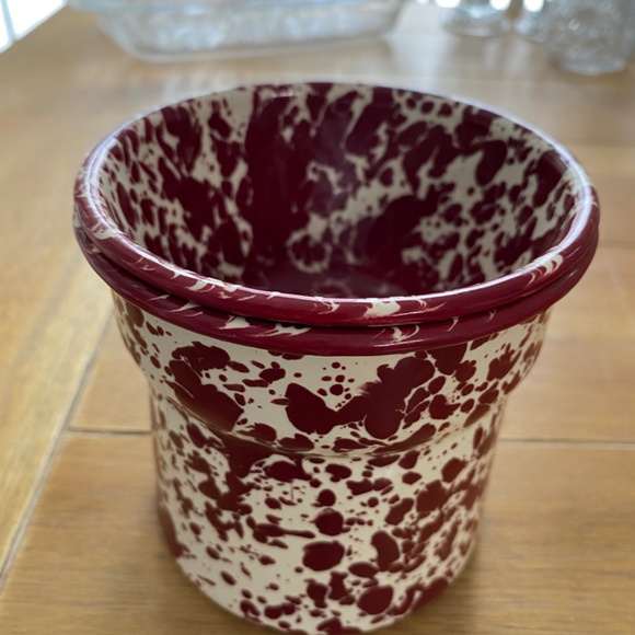 Red Enamelware Dip Chiller Camping - Picture 2 of 4